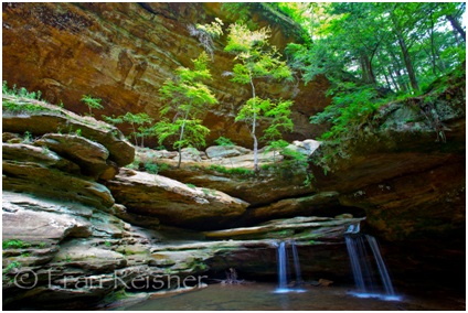 waterfall under Old Man's Cave